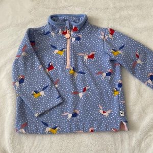 Girls Quarter Zip Pullover - Joules Horse Print